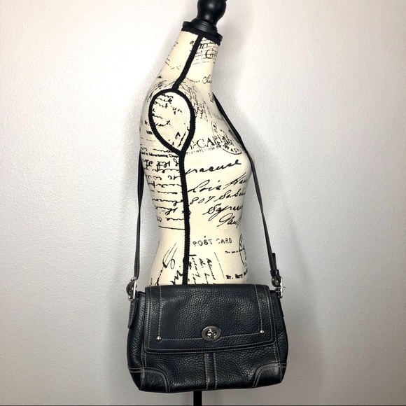 COACH Black Pebble Crossbody Vintage Purse EUC - Picture 7 of 7
